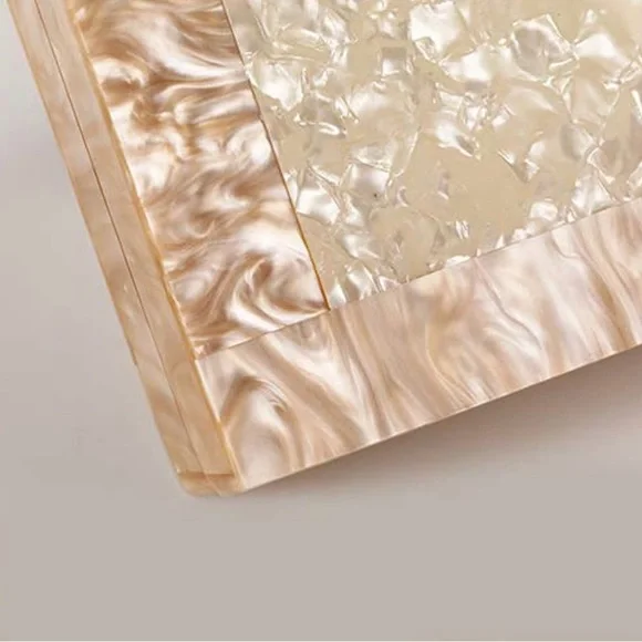 💎 Women Acrylic Evening Clutch bag Glitter Marble Purse Handbag - Picture 8 of 9